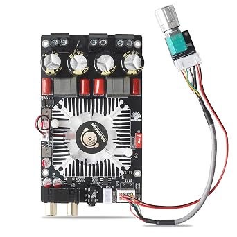 DAJUNGUO ZK-2202-W Class D Amplifier Board, TPA3251 Chip, 220W2 Stereo/350W Bridged DIP Switch, RCA/AUX/XH2.54-3P Inputs, DC12-36V with Cooling Fan