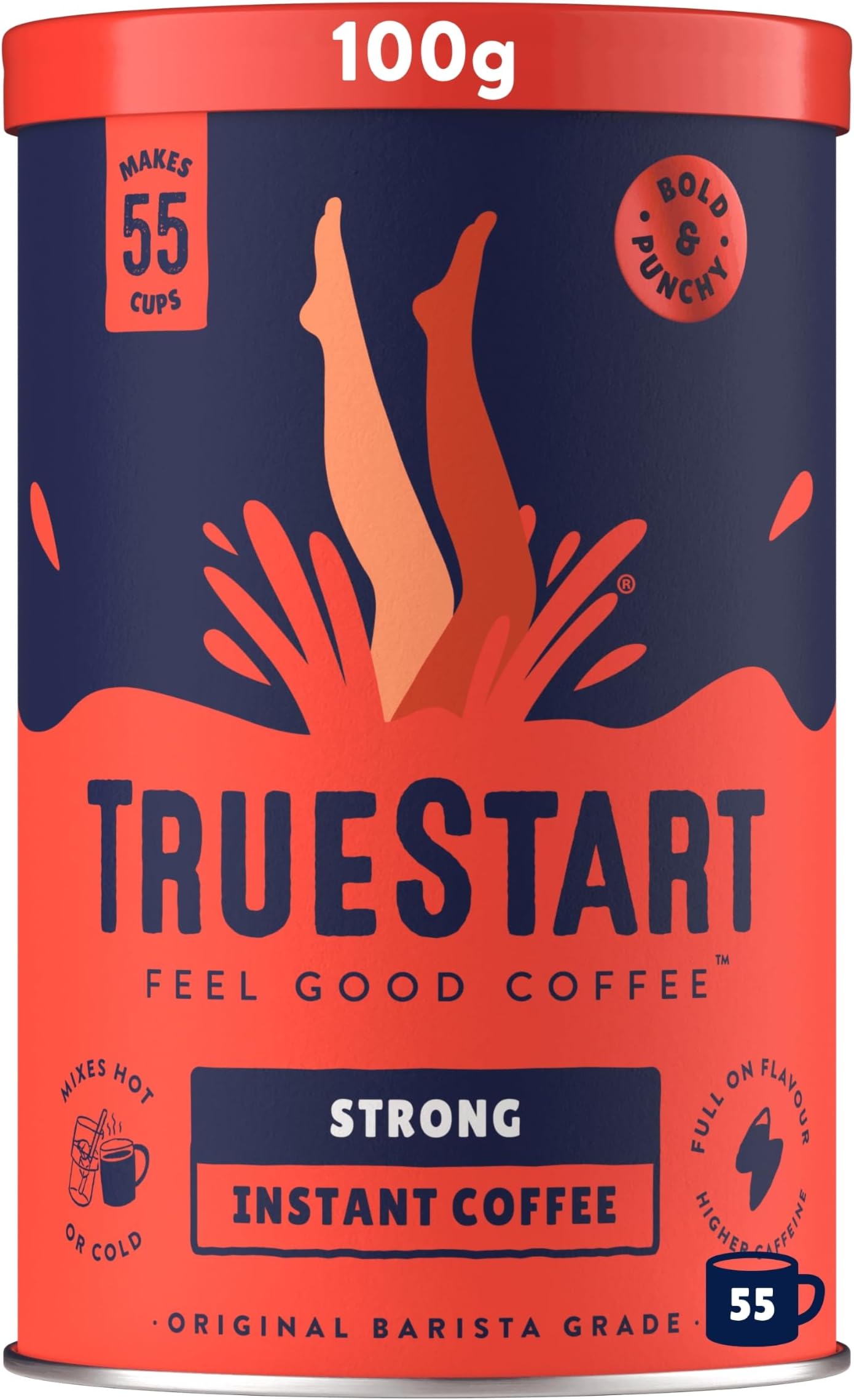 Instant Coffee, Super Blend Strong, 100g, 1 Pack, 55 Cups