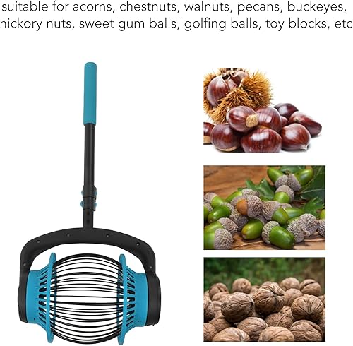 Miniatura 4 de TOPINCN Recolector de frutos secos de castaña huerto de golf, recogedor rápido de piñas para herramienta de cono colector de nueces, púas de 39.4