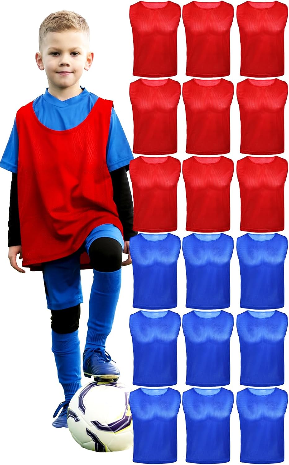 Youth Scrimmage Vests & Soccer Pennies – Breathable Mesh Soccer Pinnies, Pennies for Sports Youth