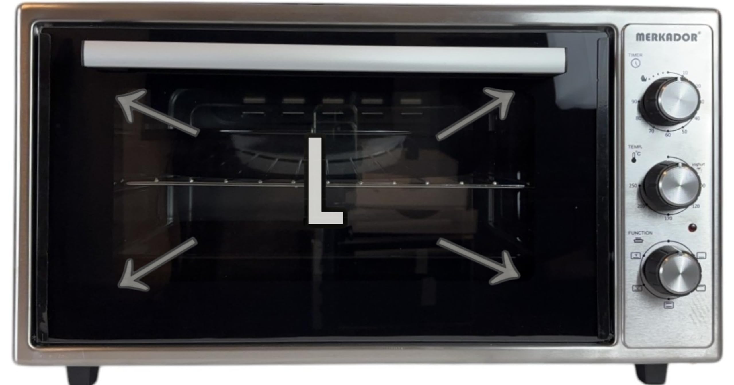 Four Autonome L - 50 litres - 2000 W - Finition Inox - Air Chaud - Intérieur émaillé facile à nettoyer