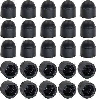 25 Pcs Hex Head Bolt Covers Dome Plastic Bolt Caps Hexagonal Screw Cover Protection Caps Black, M6 (10 x 14mm)
