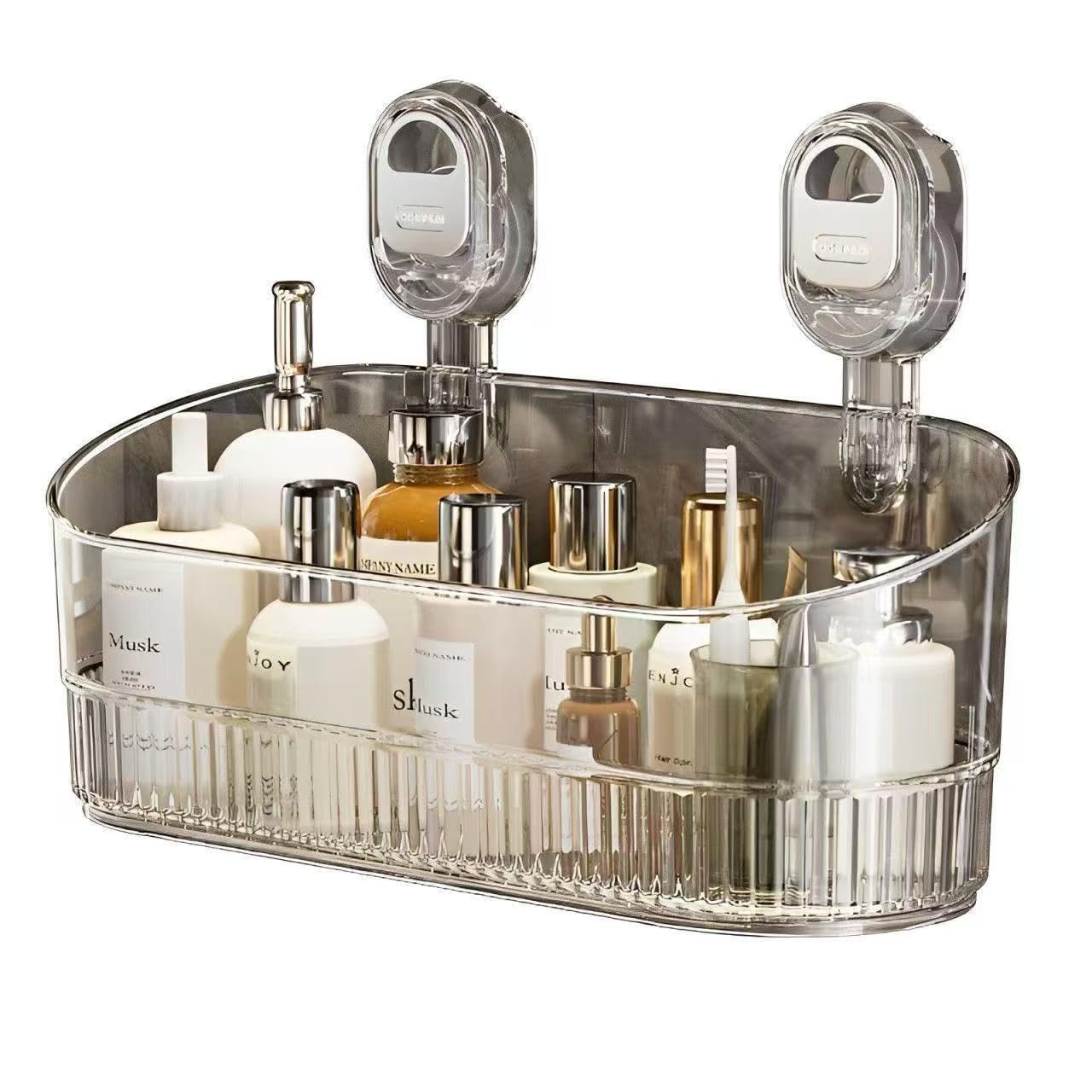 XPZKAIYUE Clear Bathroom Shower Caddy Wall Mount Storage Shelf with Suction Cups Bathroom Storage Shelf 12 7x4 5x3