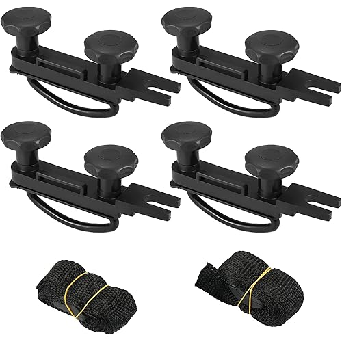 X AUTOHAUX 4 PCS Universal Roof Box U Bolt Clamps Rooftop Cargo Carrier Rack Bolts 83mm Internal Width W/ 8 Lock Nuts and 2 Straps Cargo Carrier Mounting Fitting Iron Bolts