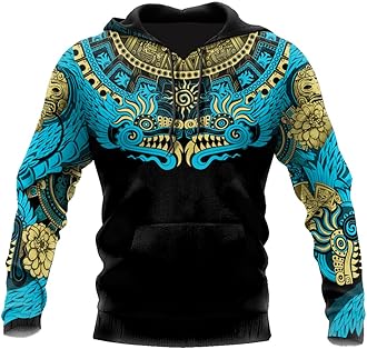 Mens Mexico Aztec skull Dragon Tattoo hoodie 3d print Unisex Sweatshirt Graphic Hoodies For Men 3D Hoodie For Women