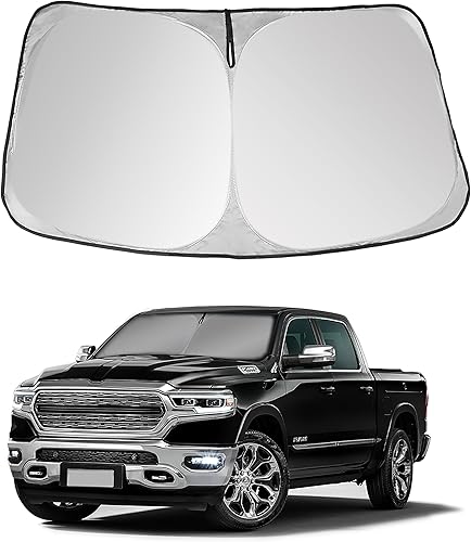 SENSHINE Parasol para parabrisas para Dodge Ram 2500 3500 2010-2023 que ofrece la máxima protección interior y protector solar reflectante