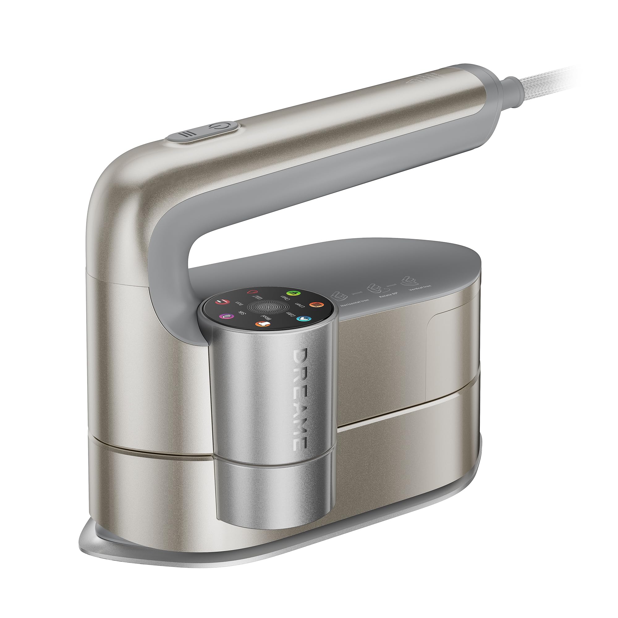 DREAME Rotafly Plancha vapor, panel 90°, 1200W, DWIP7GAEU | Planchado 2-en-1 (plano/colgado), Apagado al Soltar, Vapor Doble Núcleo, Cuidado Delicado