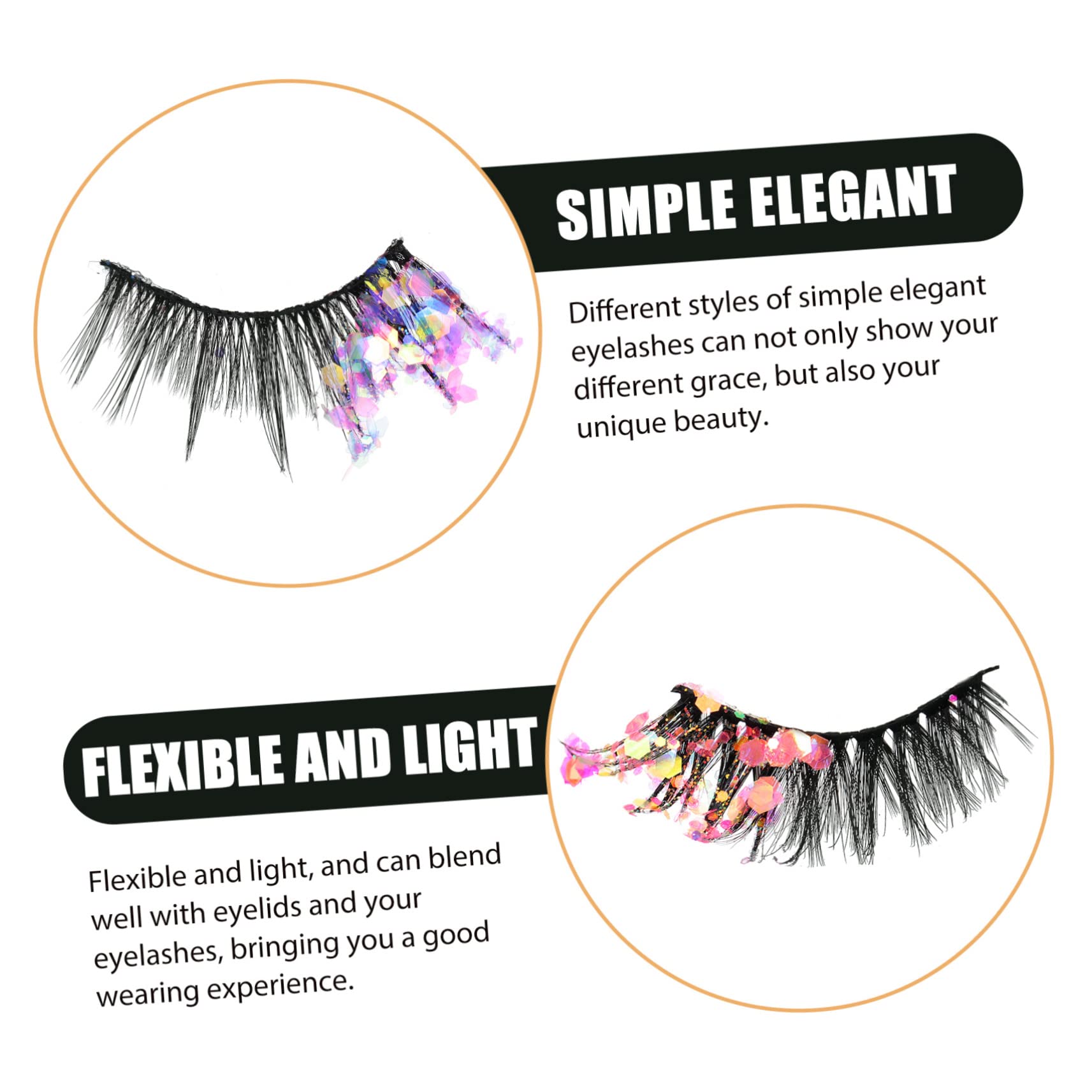 Healeved 12 Paires Faux cils fluorescents fake lashes extensions de cils de couleur faux cils longs faux cils naturel aspect naturel des cils maquillage des cils Fibre de haute qualité