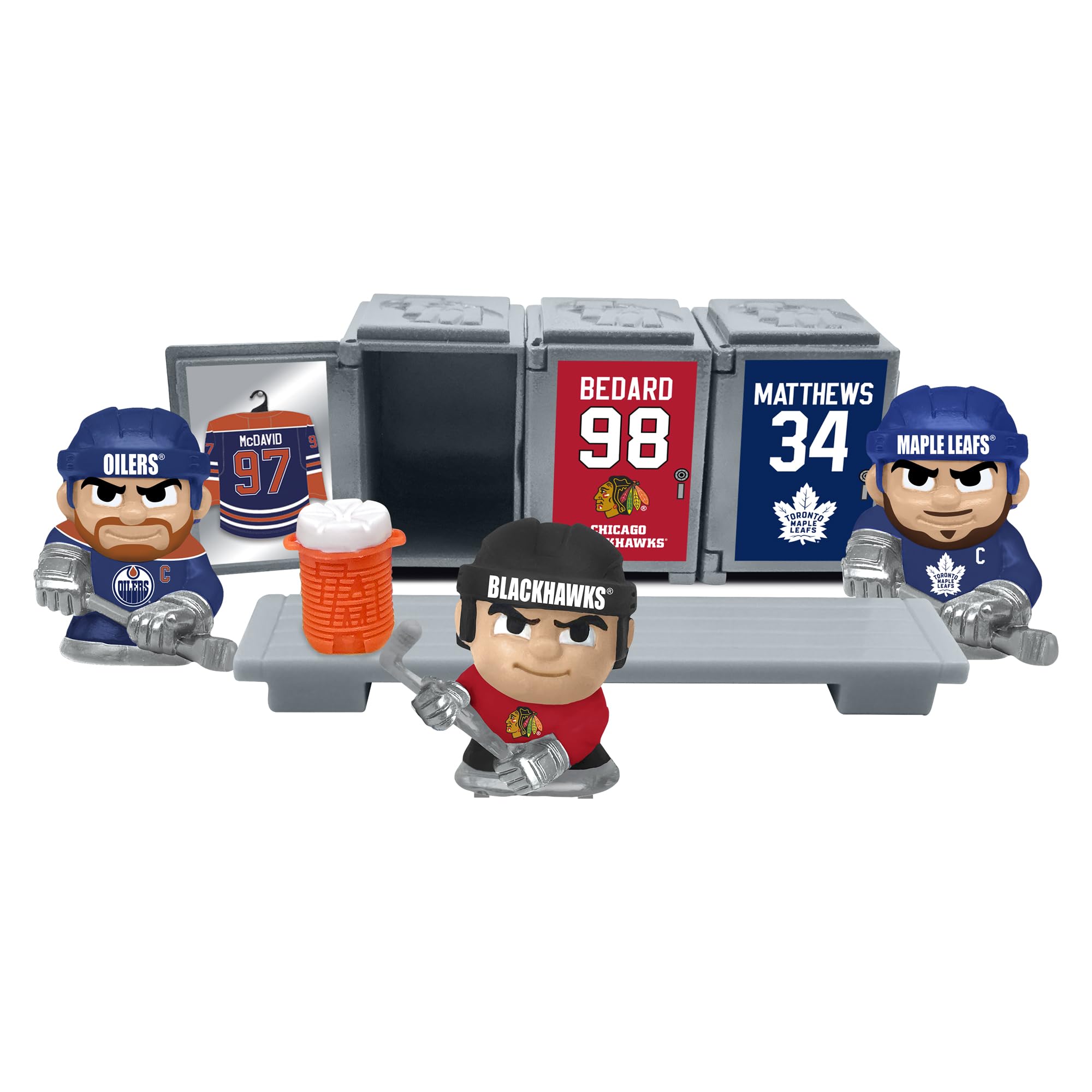 Amazon.com: TeenyMates NHL Hockey Action Figures Locker Room Set