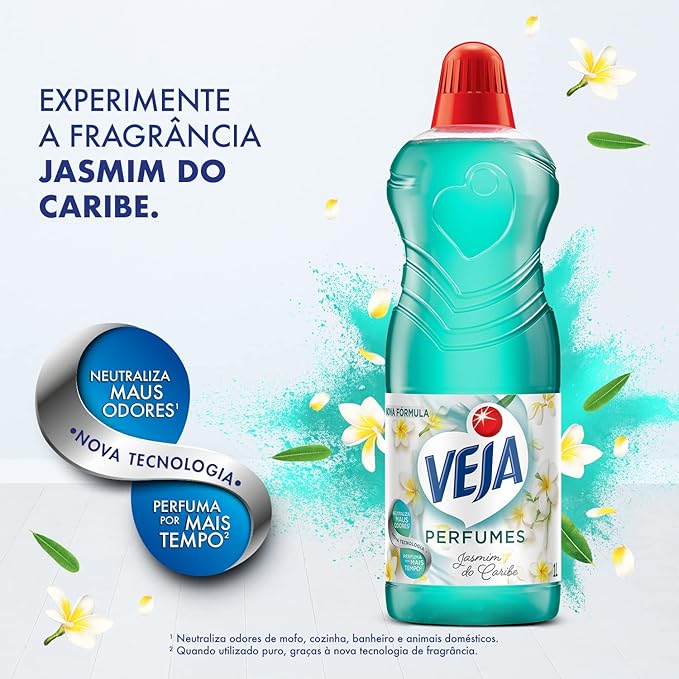 Veja Limpador Perfumado Jasmin Do Caribe - 2L Azul
