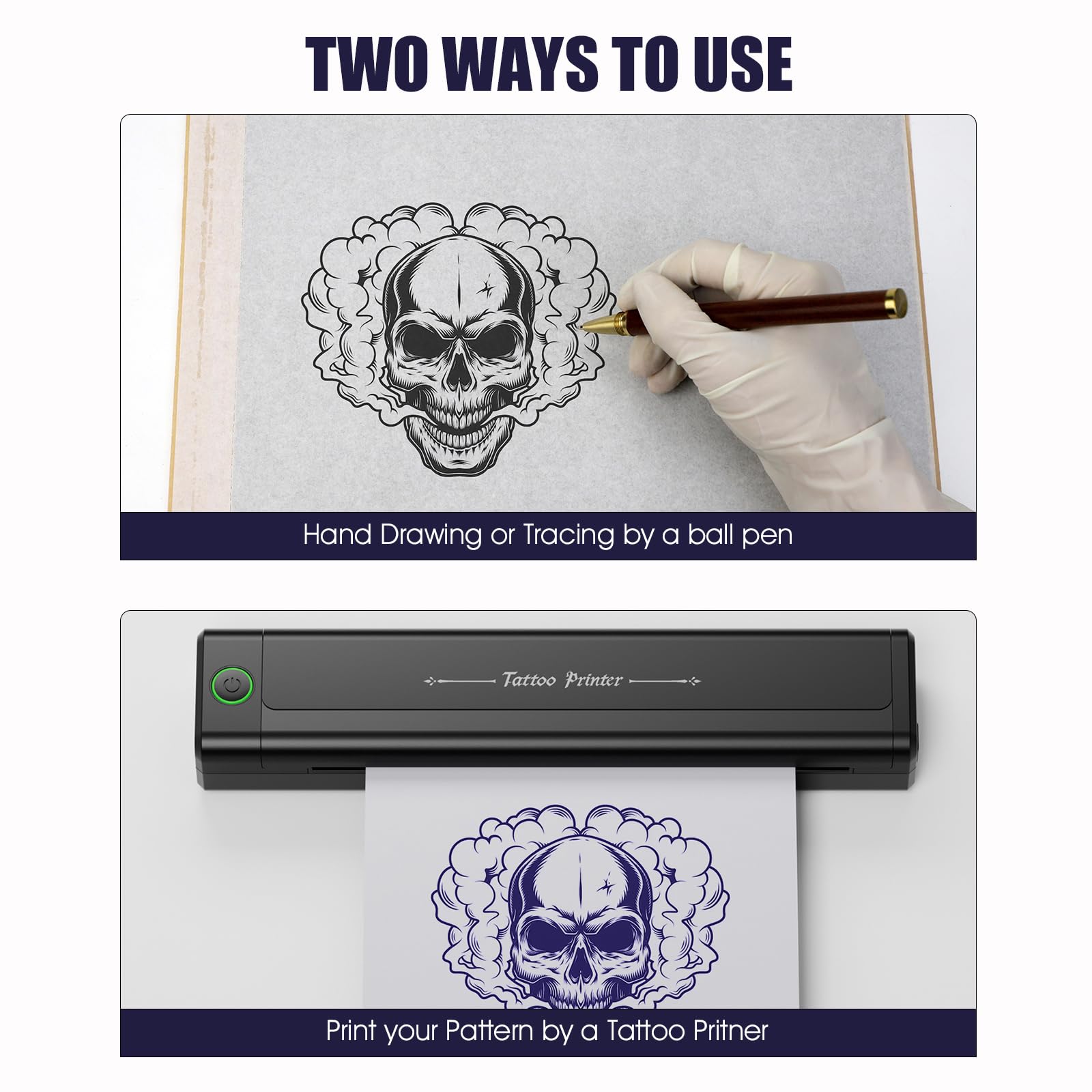 Biomaser 100 Fogli Carta per Trasferimento Tatuaggi A4 Carta Tattoo Transfer Paper A4 Carta per trasferimento di stencil termica per tatuaggi Carbon Tracing Paper