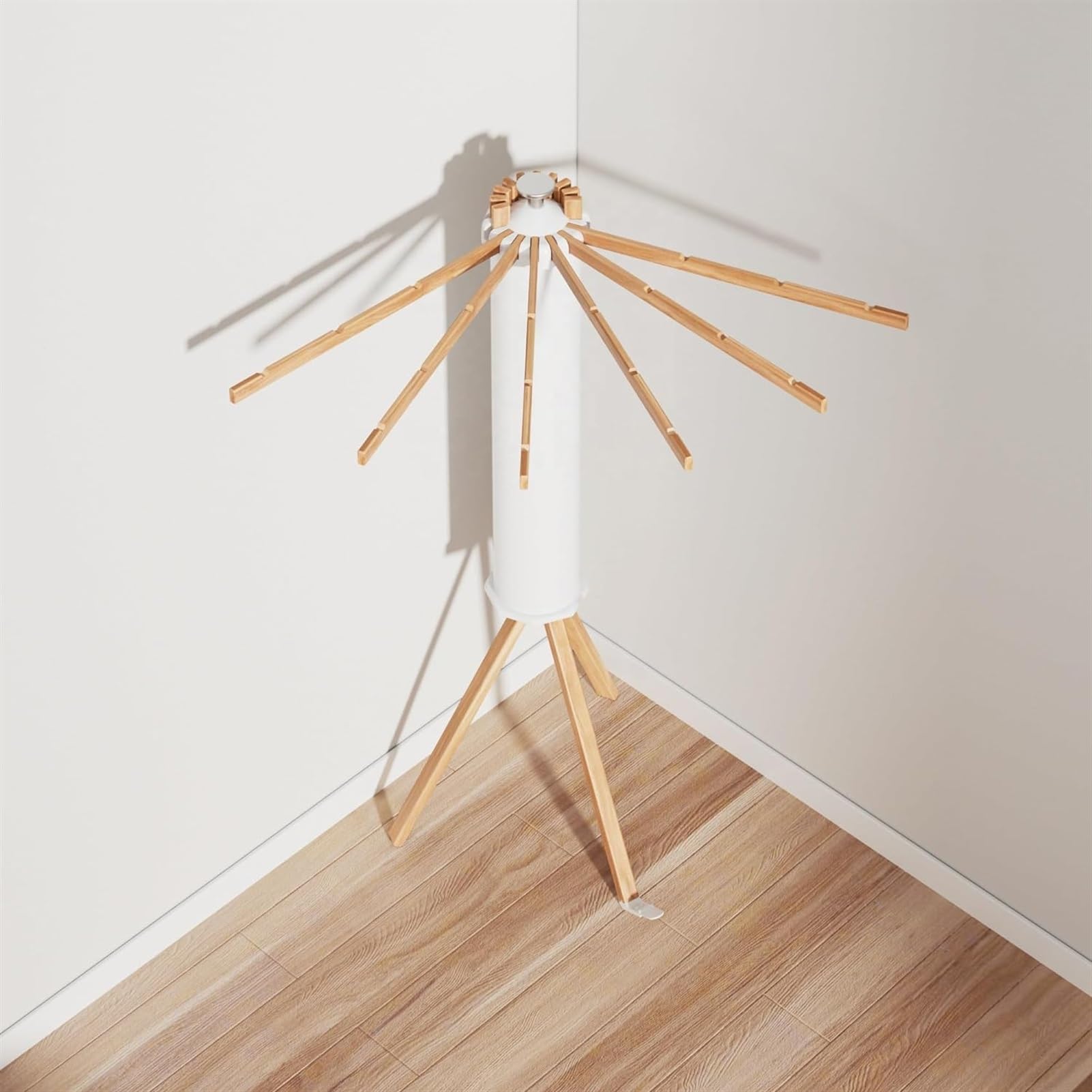 FAXIOAWA Tendedero Plegable para Secado De Ropa, Ahorro De Espacio Portátil, Alta Capacidad Ajustable, 16 Postes, Tendedero De Madera para Secado, Soporte para Suelo