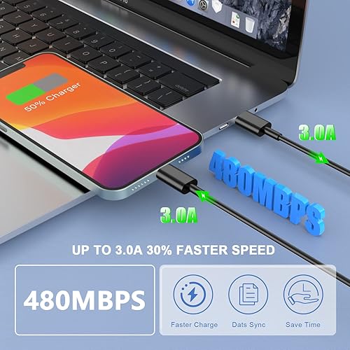 Vista 21 de Cargador rápido para iPhone 11, 12, 13, 14, [certificado MFi], paquete de 2 cargadores de iPhone de 20 W, bloque rápido con cable USB-C a Lightning