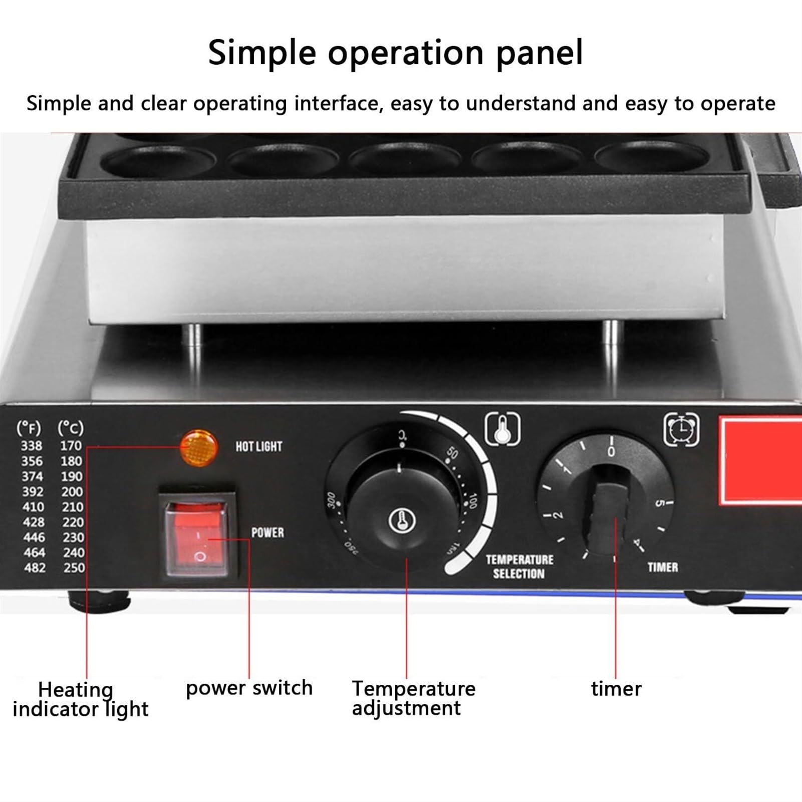 50 Pezzi Macchina per Pancake Olandesi 1700W Mini Macchina per Pancake Commerciale Forno per Pancake Olandesi Antiaderente Macchina per Waffle Dorayaki Piastra per Uso Domestico, C,
