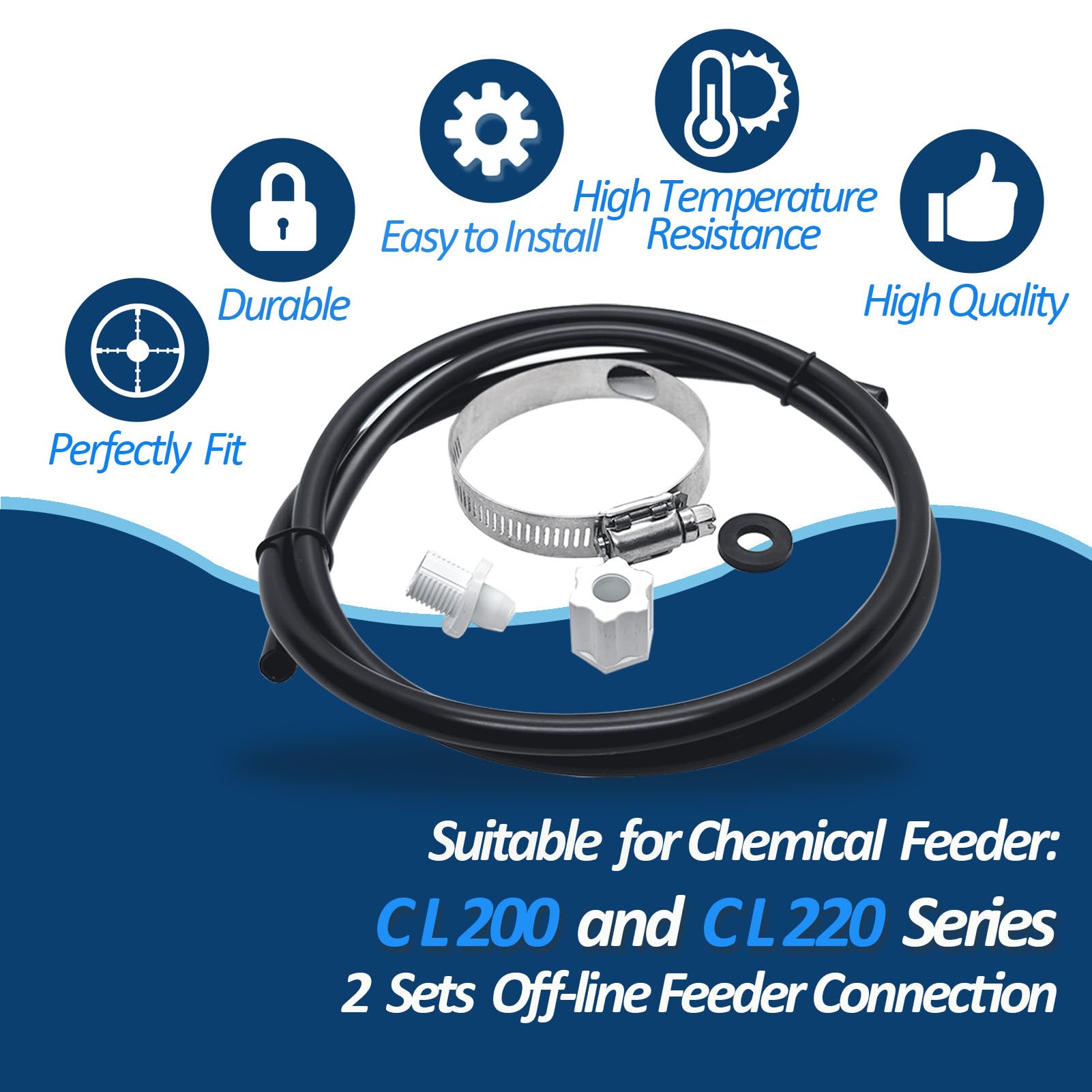 Chlorinator Rückschlagventil & Kompressionsmutter-Set Für CL200/CL220 Pool-Feeder – 6,35 Mm (1/4 Zoll)