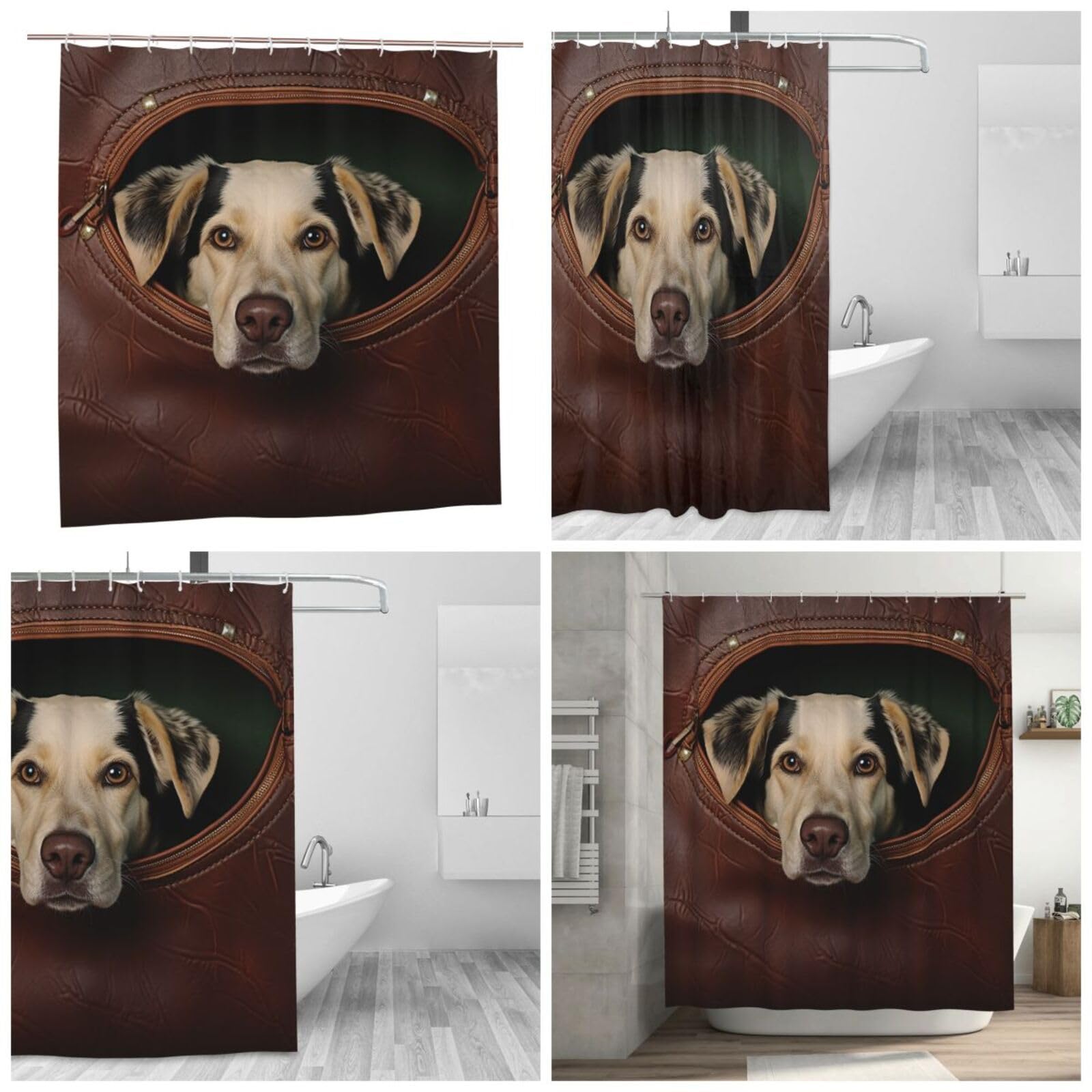 Rideau de douche imperméable en polyester lavable pour éviter l'eau au sol
