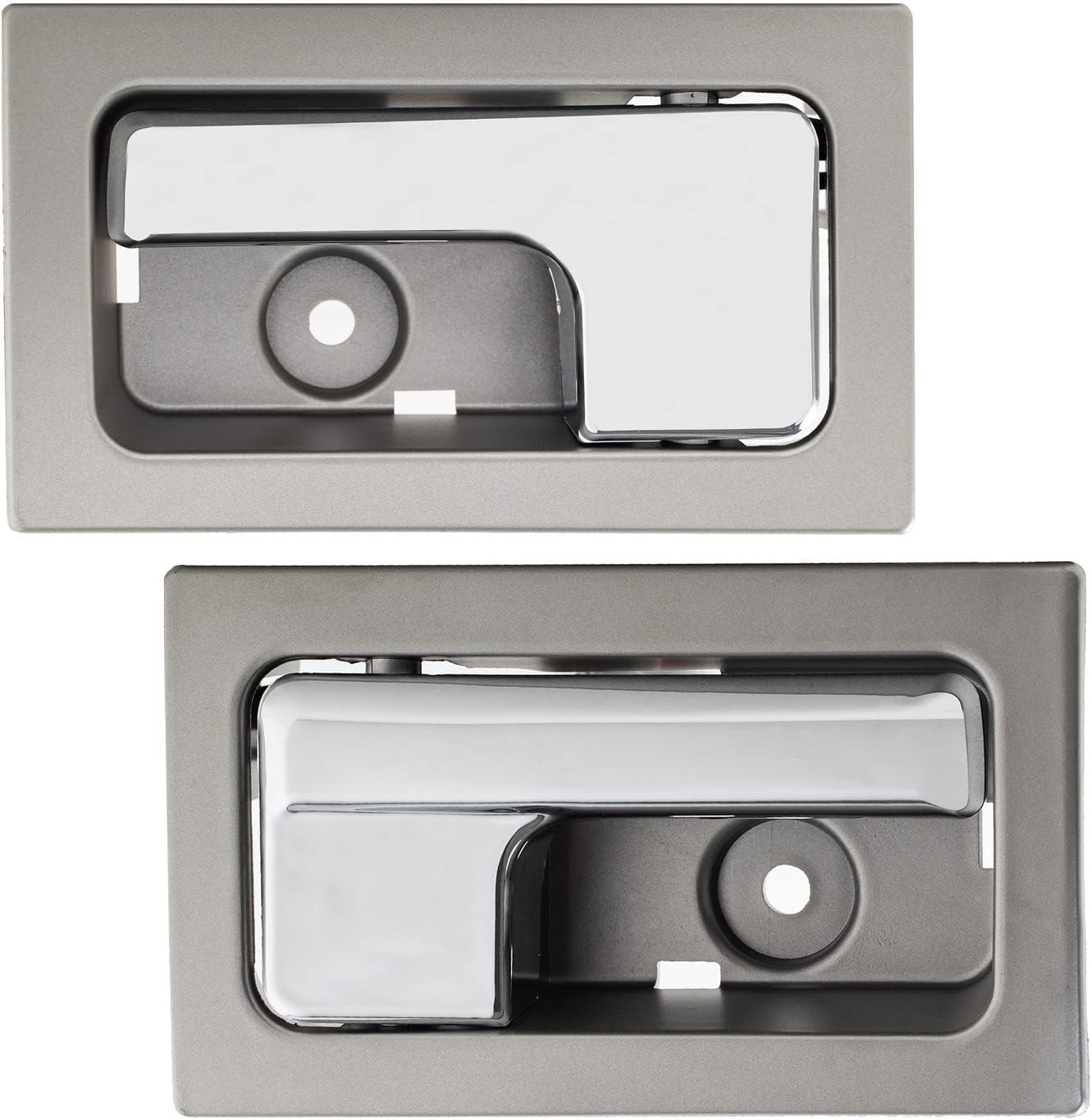 DEAL New 2pcs Passenger+Driver Side (Front or Rear) Interior Inside Door Handles Replacement Kit Platinum Bezel With Chrome Lever Compatible With 09-14 F150 10-14 Mark LT With Power Lock Doors Only