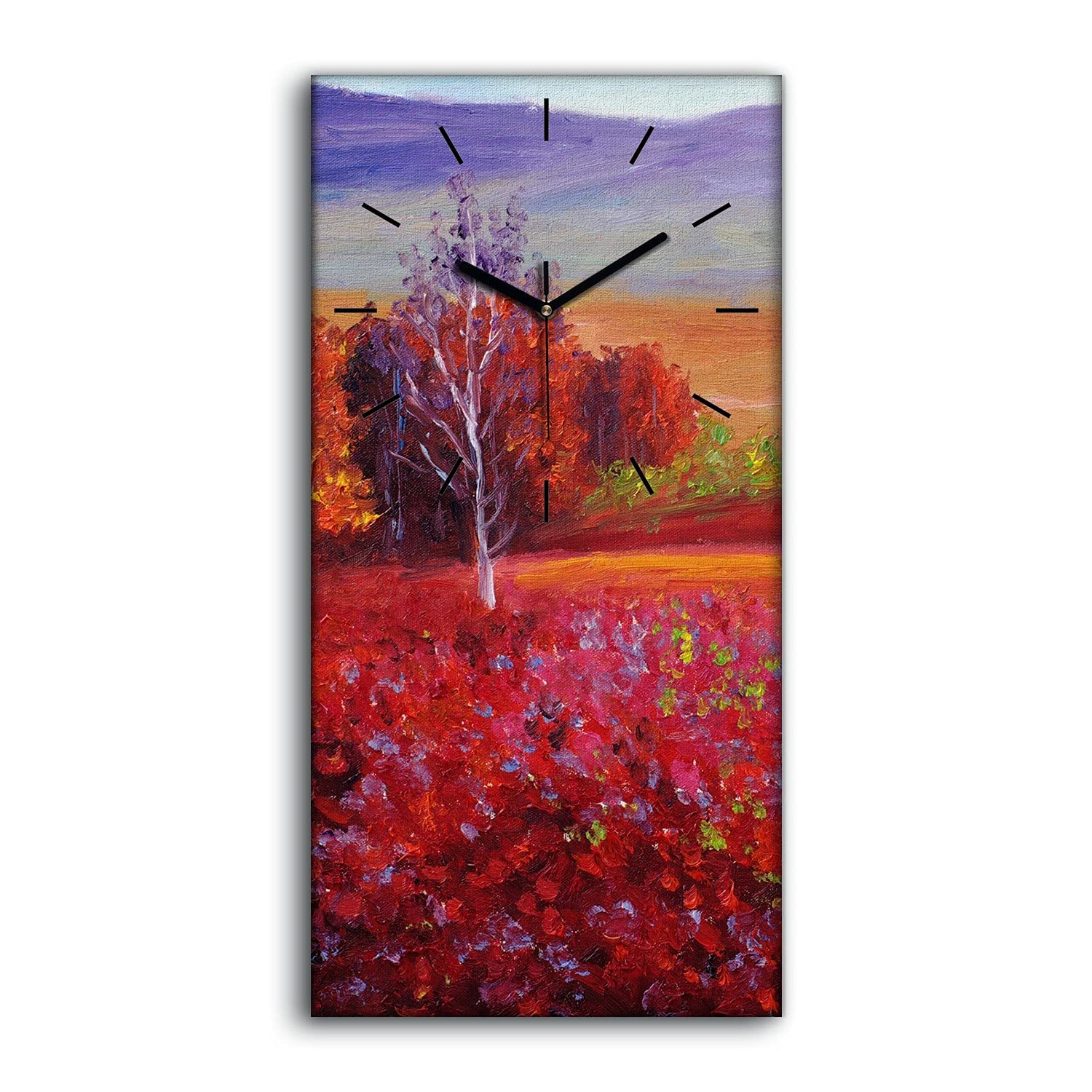 Horloge sur Toile Silencieuse 30x60cm Art Moderne Abstrait pour Salon