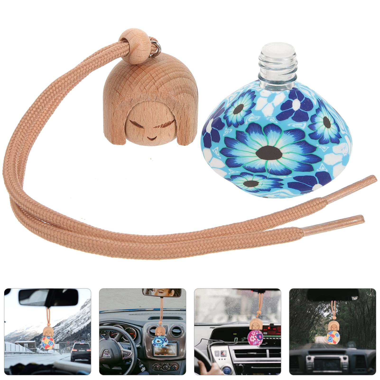 PRETYZOOM 5 Set Bottiglia Di Profumo Di Argilla Bottiglia Di Profumo Per Auto Riutilizzabile Profumatore Auto Deodorante Auto Diffusore Di Fragranze Diffusore Di Profumo Corda 6 Pezzi * 5