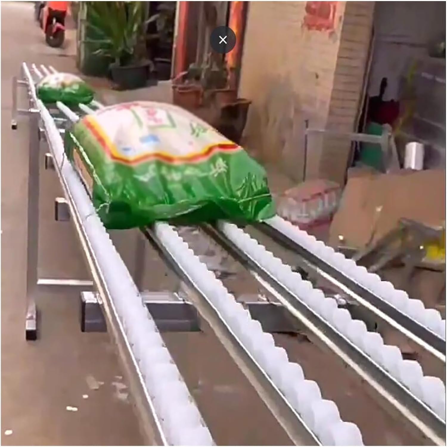 MaiBuL LNNW Gravity Conveyor Roller Conveyor Rail, Portable Trailer Gravity Conveyor Belt, Three widths Warehouses Delivery Unloading Roller(2-slide,200cm long)