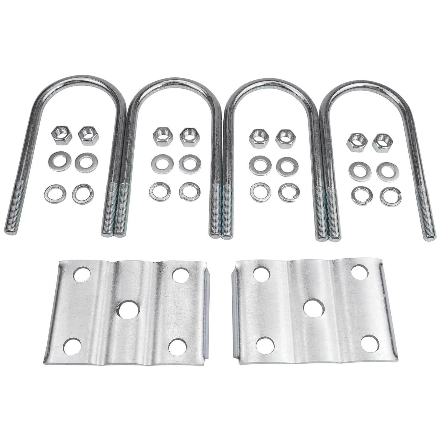 Trailer U Bolt Kit 1/2” Diameter 2" Thread Pitch 7 inch Length for 5,200-7,000 lb Trailer Axle 3" Round Axle