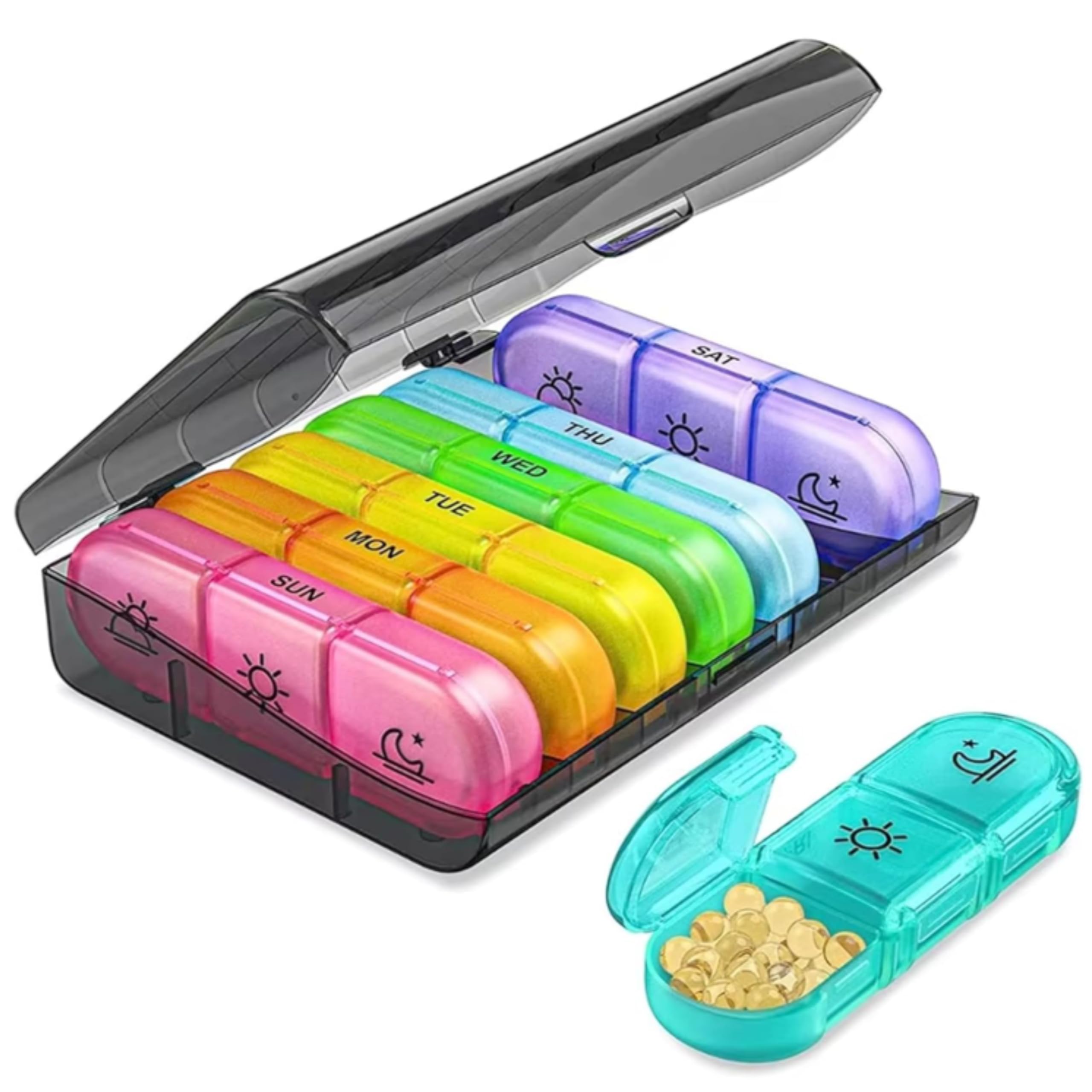Pill Box for Medicine 7 Days | Medicine Organizer for Home Daily Use | Tablet Box for Medicine 7 Day 3 Times for Home & Travel-image-4