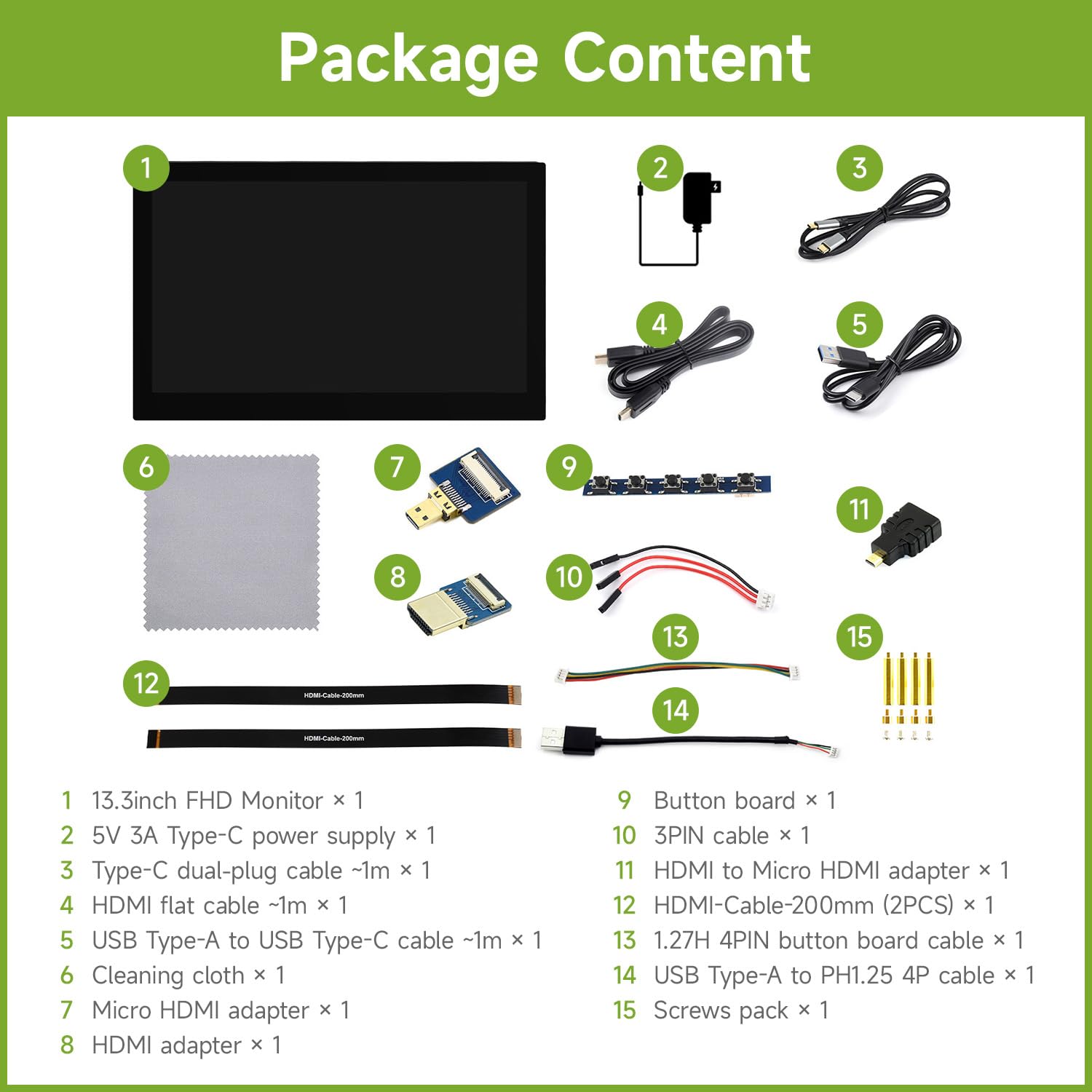 Amazon.com: waveshare 13.3inch High Resolution HDMI Capacitive