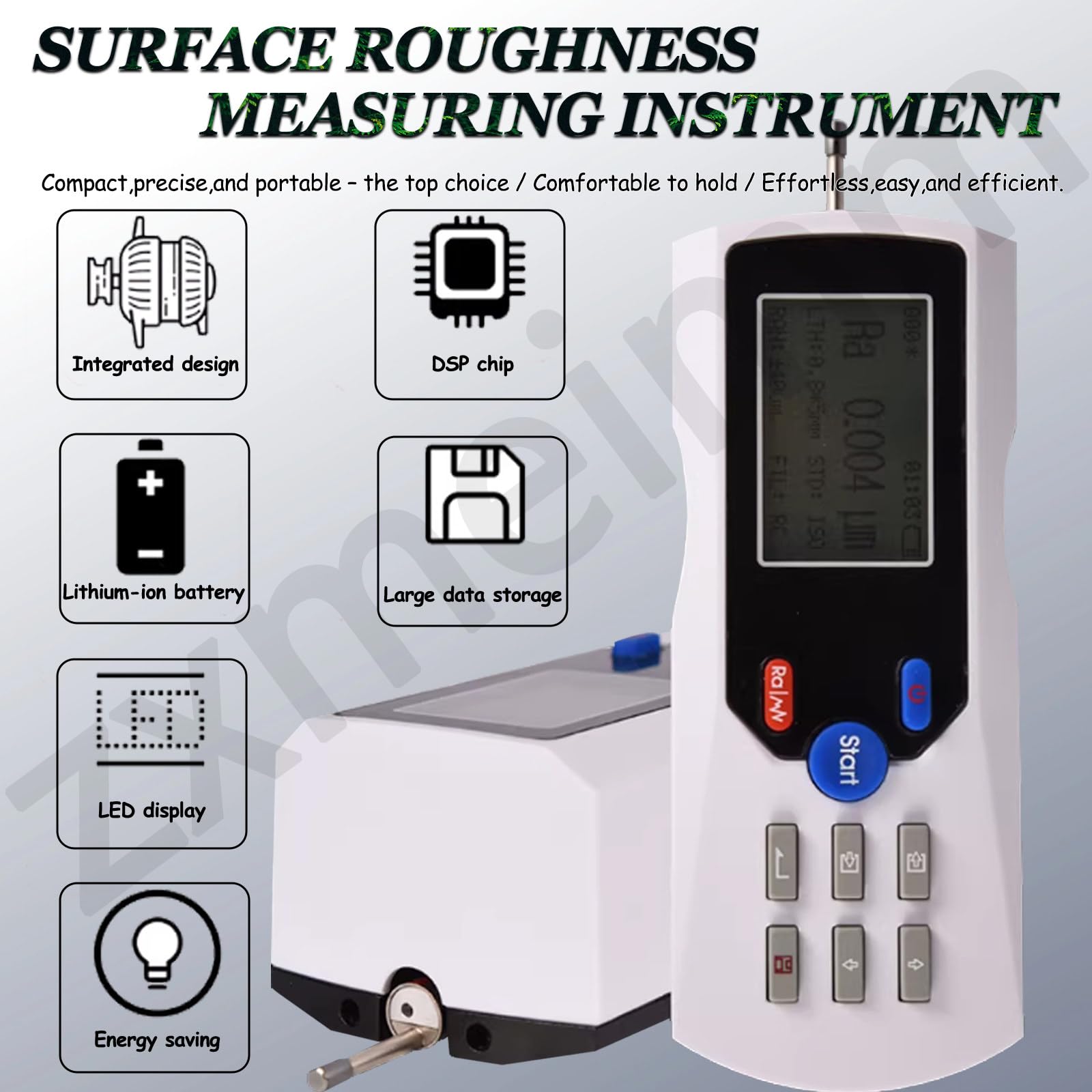 Misuratore digitale per rugosità, strumento di misurazione della superficie ad alta precisione per controllo qualità, design portatile, facile da usare, letture accurate per applicazioni industriali