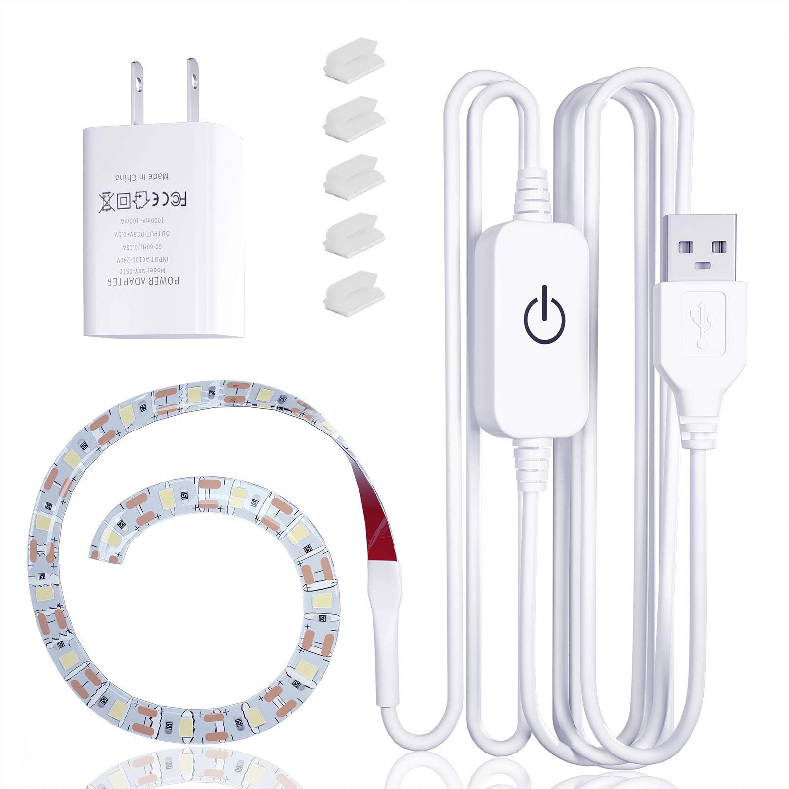 Sewing Machine Light, LED Light with Lighting Kit, with Touch Dimmer and USB Power Supply, Flexible 3M Tape, Natural Light White, Suitable for All Sewing Machines
