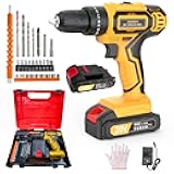 Cordless Drill with Battery and Charger, 20V Electric Power Drill with 3/8