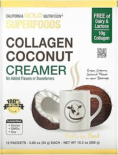 Collagen Coconut Creamer, Unsweetened, 12 Packets 0.85 oz (24 g) Each