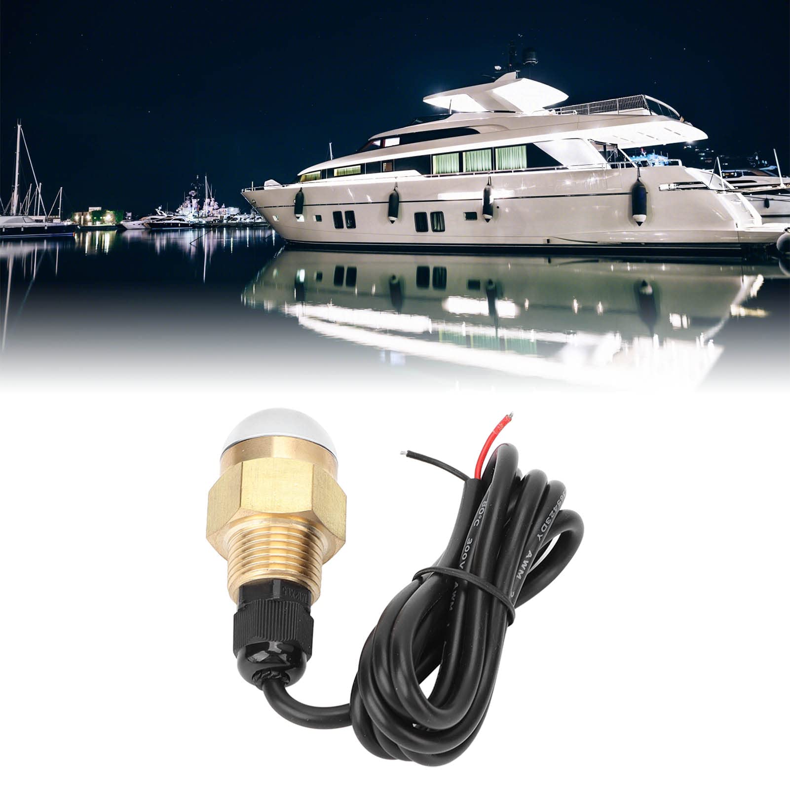 Tbest Boot Ablassschraube Licht, Ablassschraube LED Licht IP68 Wasserdicht 1/2 Zoll Gewinde 840LM Unterwasserlampe Universal für Yachtschiffe