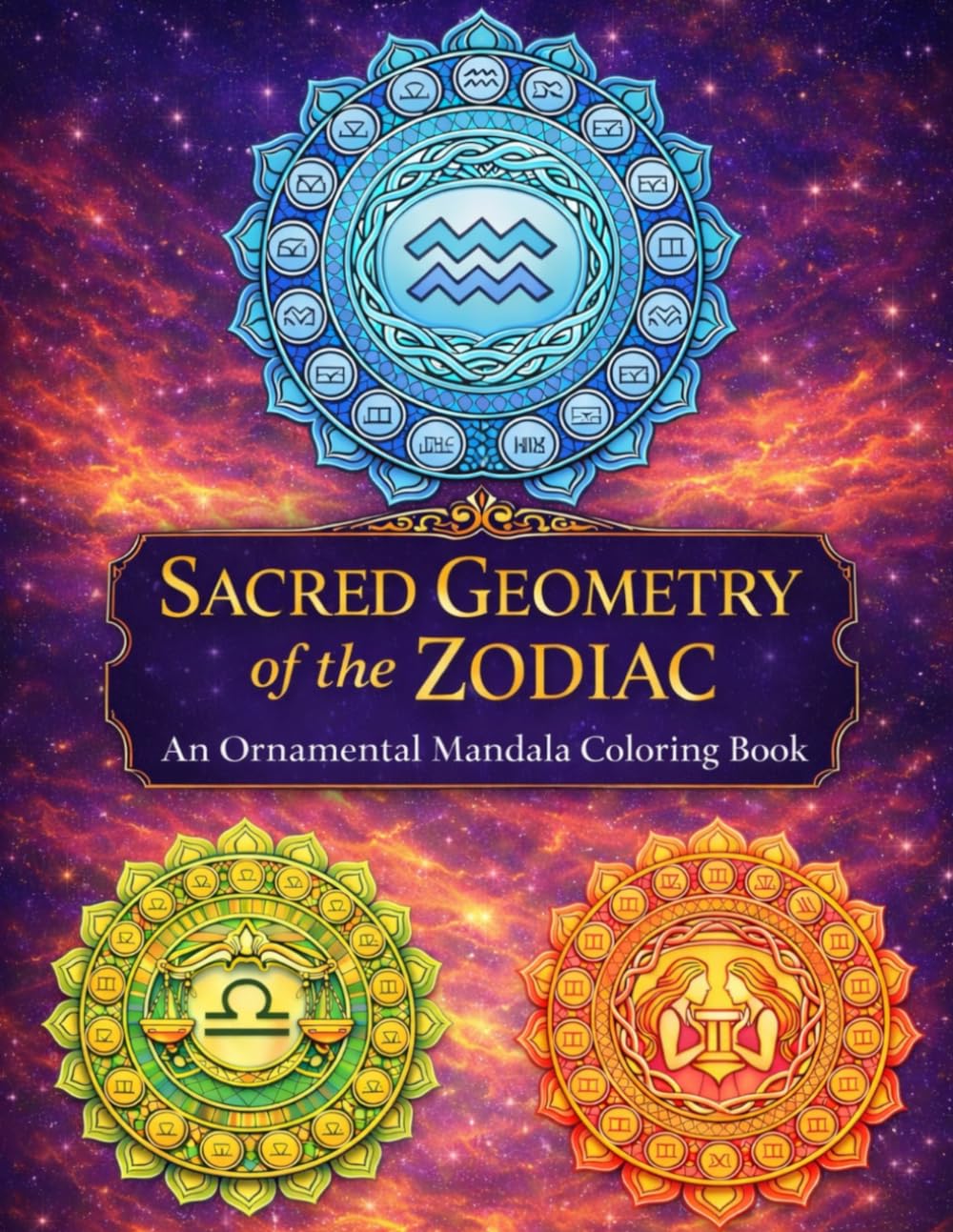 Sacred Geometry of the Zodiac: An Ornamental Mandala Coloring Book