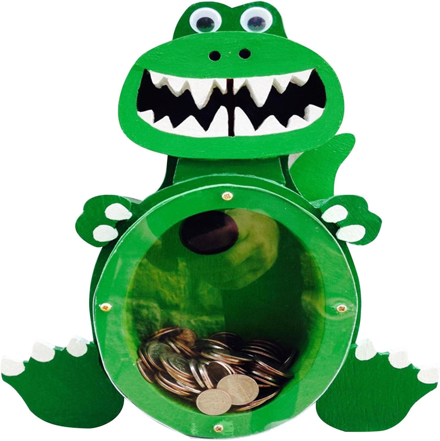 Dinosaur Piggy Bank for Boys Girls, Dino Wooden Coin Bank