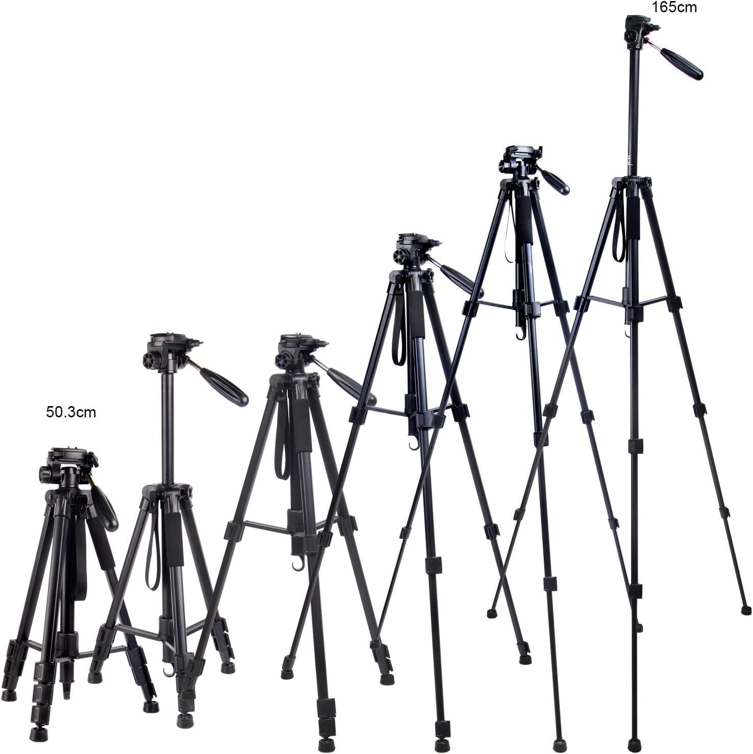 Regetek Camera Tripod Travel Monopod(65" Aluminum Professional Video Camera Mount Leg) Adjustable Stand with Flexible Head for Canon Nikon DV DSLR Camcorder Gopro cam& Carry Bag : Electronics