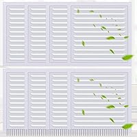 Vista 17 de 2 piezas de 15 x 15 cm de ventilación de frontispicio de aluminio para ático, ventilaciones de pared de cobertizo de metal con tornillo y malla