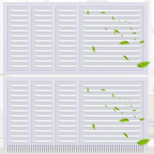 Miniatura 48 de 2 rejillas de ventilación de aluminio a dos aguas de 6 x 6 pulgadas, rejillas de ventilación de metal a dos aguas con tornillo y malla de pantalla