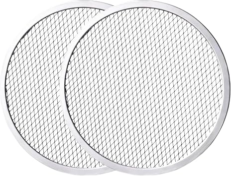 11 Inch Pizza Pan for OvenRound Pizza Screen with Holes,Pizza Tray for Baking Evenly,Pizza Pan for Steak, Pastries, Cakes and Bacon,Non-stick and Easy to Clean,2PCS 11 in