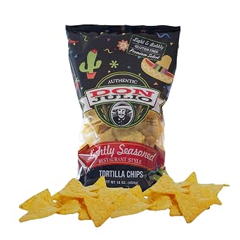 Don Julio - Lightly Seasoned Tortilla Chips, Light & Bubbly Tortilla Chips, Gluten Free Premium Select, Restaurant Style, Yellow Corn, 16 Ounces