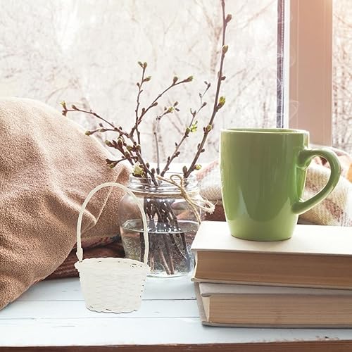 Miniatura 2 de DOITOOL 6 mini cestas tejidas con asas, mini cesta de frutas y verduras para dulces, mini cesta de flores para decoración de bodas, fiestas,