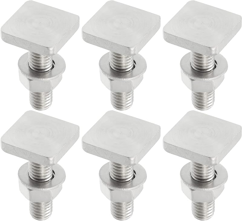 Perno de ranura en forma de T para portaequipajes de techo de automóvil M8 con arandela de tuercas Pernos de riel en forma de T Portaequipajes de techo Accesorios de pernos de acero inoxidable (paquete de 6)