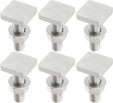 Car Roof Rack T Shaped Slot Bolt M8 W/Nuts Washer T Shaped Track Bolts Roof Rack Cargo Carrier Bolt Accessories Stainless Steel Pack of 6