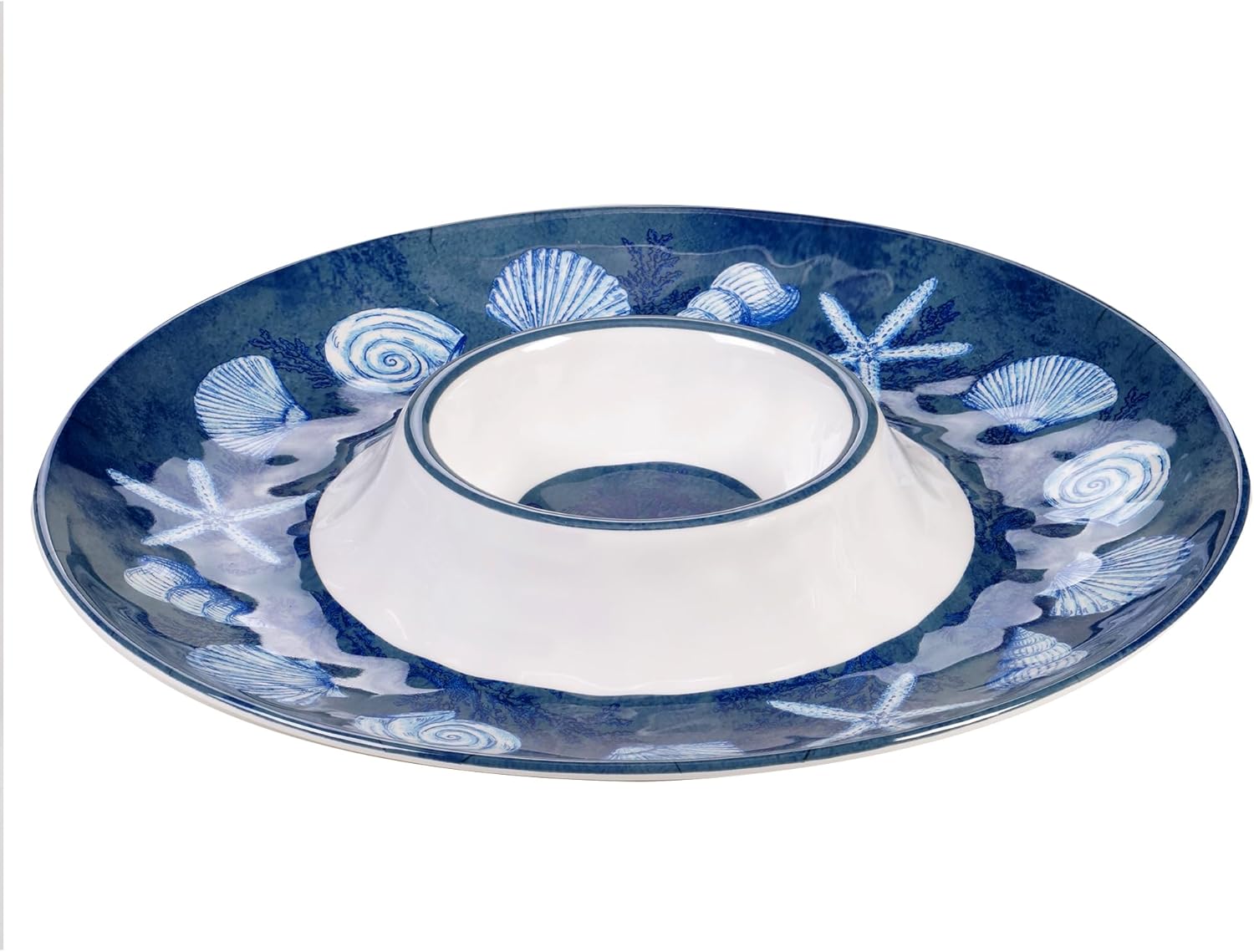 Certified International Oceanic Heavy Weight Melamine Chip and Dip, 14.5-inch Diameter, Kitchenware and Accessories, 28197, Large