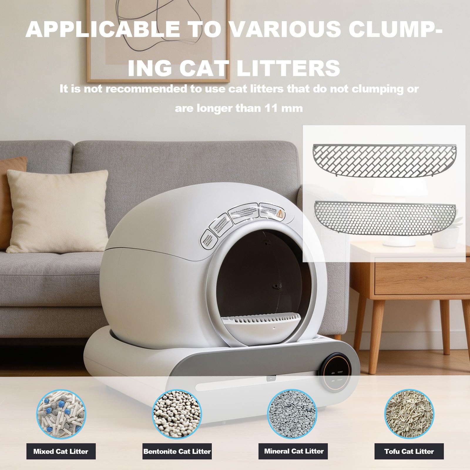 Lettiera Autopulente per Gatti 65 L+ 9 L Cassetta per Gatti Abilitata WiFi | Anti Trappola, Isolamento Odori, Controllo App, Progettazione Sicura, 6 Sacchetti per Rifiuti, 2 Filtri, 1 Tappetino