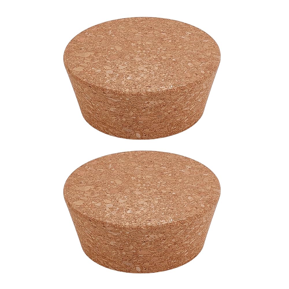 OLYCRAFT 2Pcs Large Cork Stoppers 80~100mm Natural Cork Bottle Stoppers Tapered Corks Plugs Corks Canning Jar Lids Wooden Wine Stopper Tapered Plugs for Kitchen Glass Bottles Mason Jars