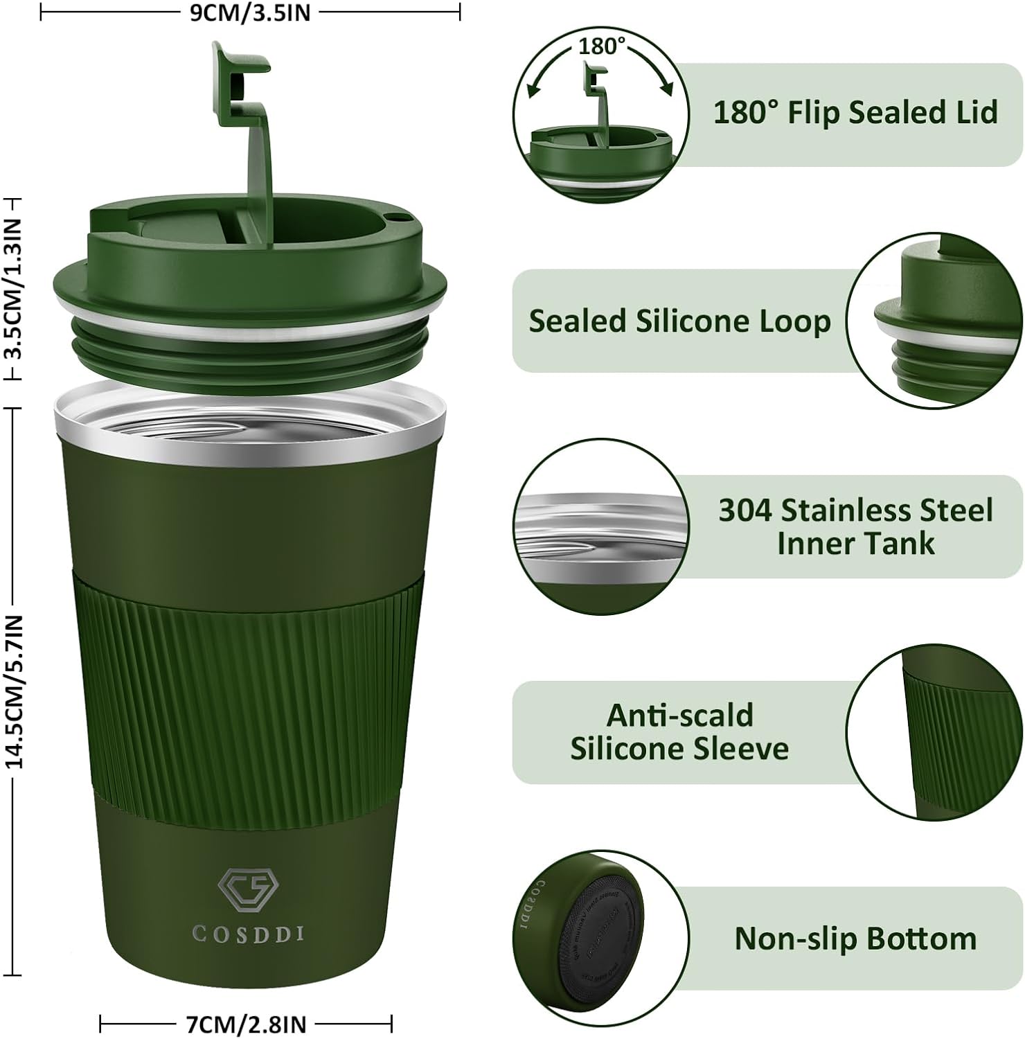 CS COSDDI Tazza Termica,Tazza da Viaggio per Caffe,Beuta da ... 6
