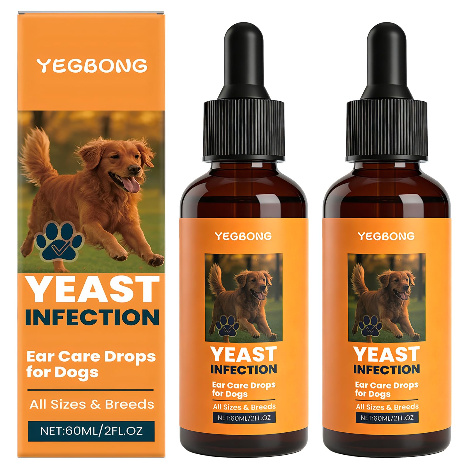 Ohrentropfen für Hunde 2 x 60ml, Ohrentropfen Hund Entzündung, OhrentropfenHund, SEHR GUT bei Ohrentzündungen, Juckreiz, Keime, Pilze und Bakterien, Ohrenpflege, Ohrenhygiene, Gesunde Ohren