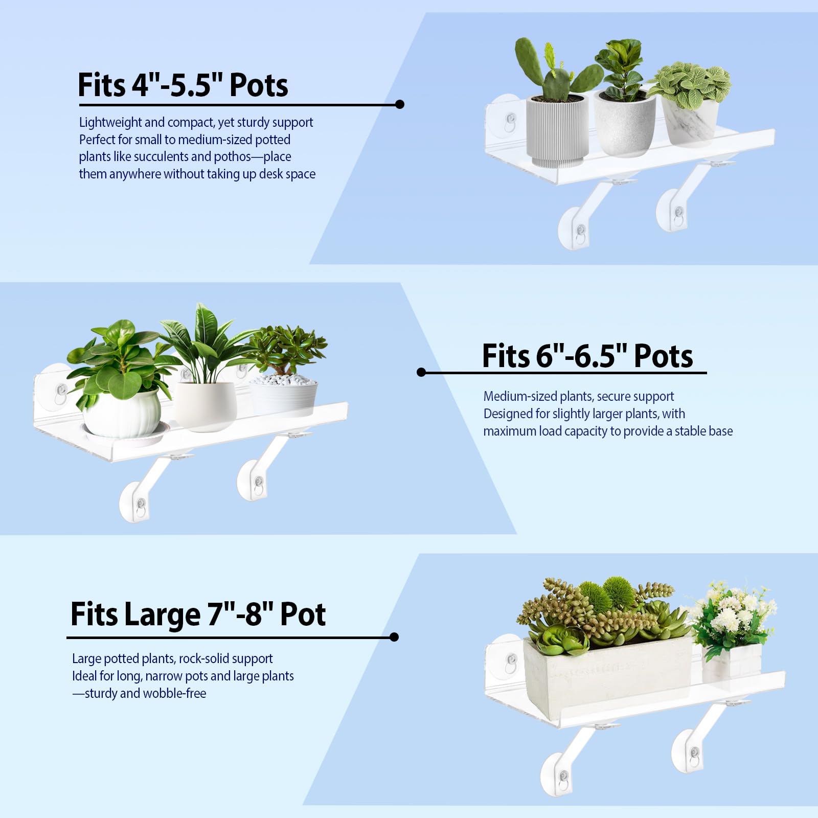 Amazon.co.jp: 6インチ エクストラワイドウィンドウ植物棚 2パック (15