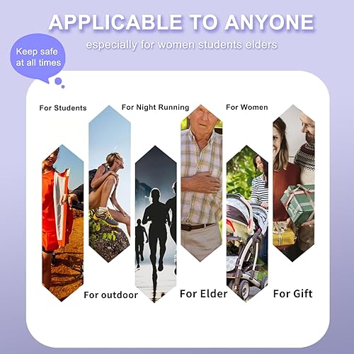 Miniatura 8 de Llavero de alarma personal para mujeres con luz LED, sonido seguro de 130 dB, sirena fuerte de 130 dB, alarma de seguridad de autodefensa de