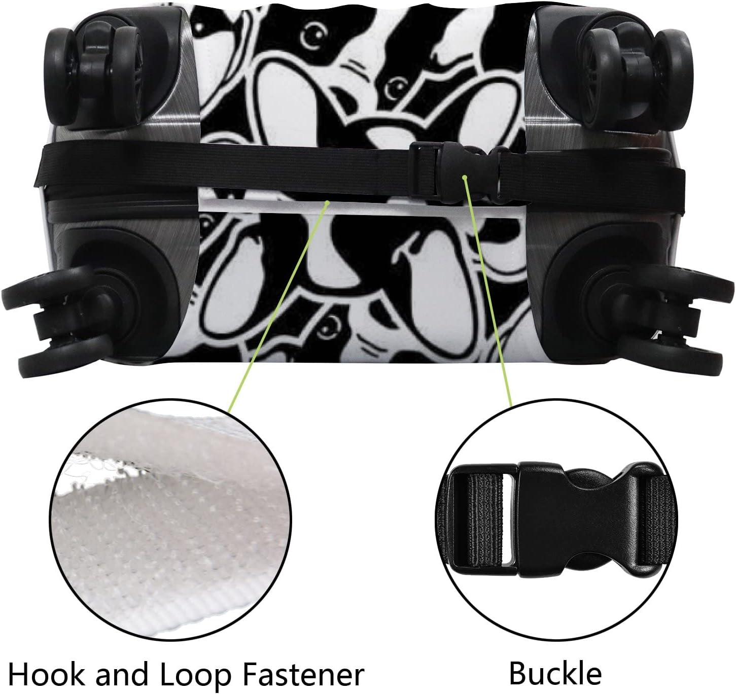 review Anti-scratch Luggage Cover Fit 18-32 Inch, Washable Elastic Suitcase Protector, Durable Suitcase Cover French Bulldog Doodle (S 18-21 Inch)